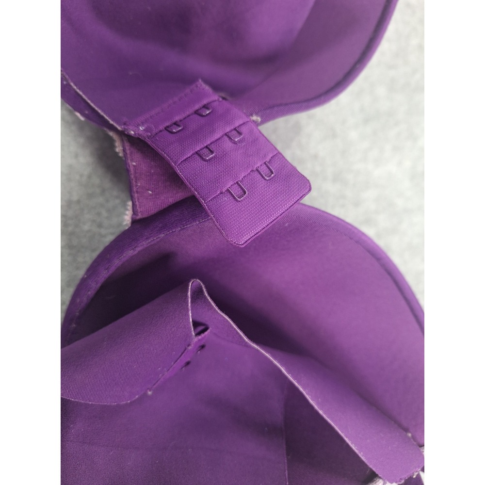 Soma Vanishing Back Lace Trim Full Coverage Bra 34D Purple - Picture 6 of 8